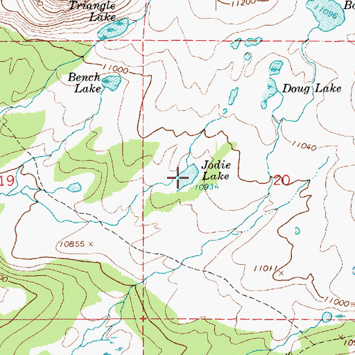 Topographic Map of Jodie Lake, UT