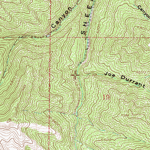 Topographic Map of Joe Durrant Hollow, UT