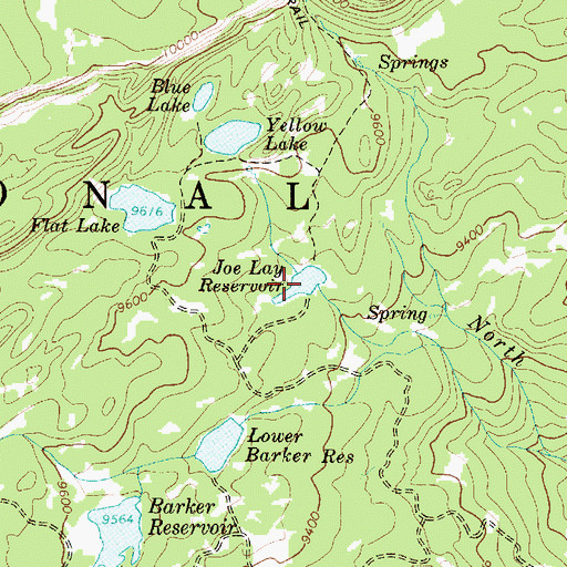 Topographic Map of Joe Lay Reservoir, UT