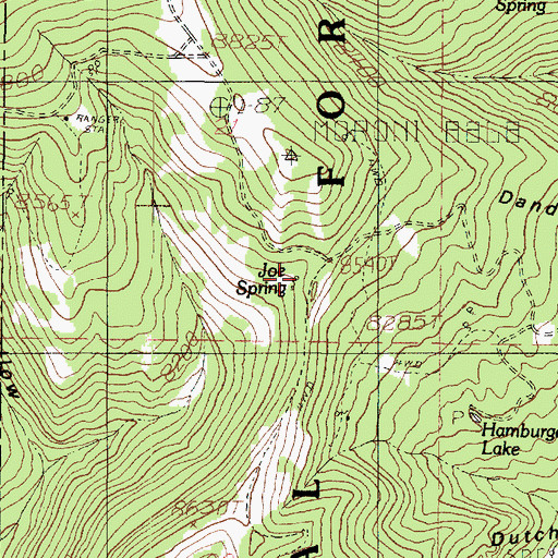 Topographic Map of Joe Spring, UT