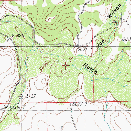 Topographic Map of Joe Wilson Canyon, UT