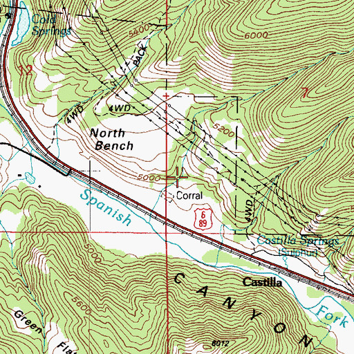Topographic Map of Joes Canyon, UT