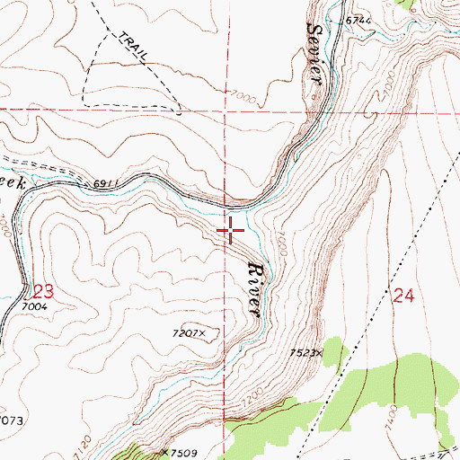 Topographic Map of Johns Valley, UT