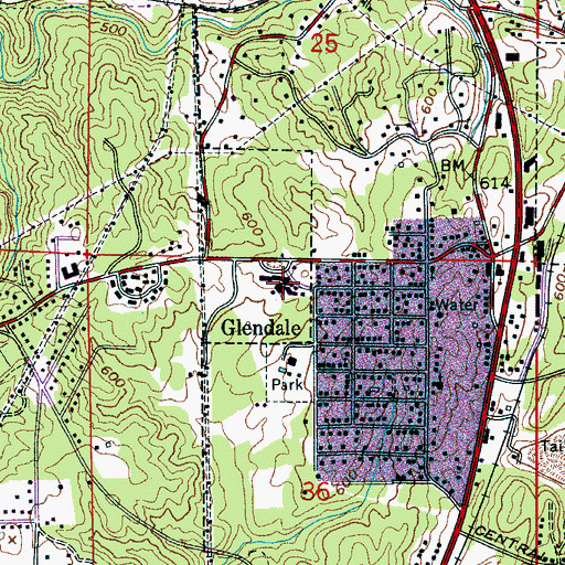Topographic Map of Fultondale Elementary School, AL