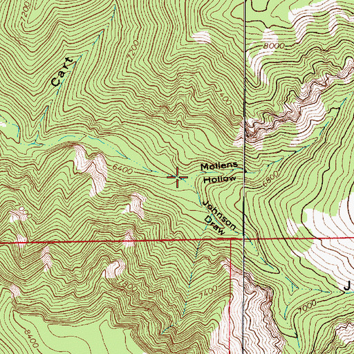 Topographic Map of Johnson Draw, UT