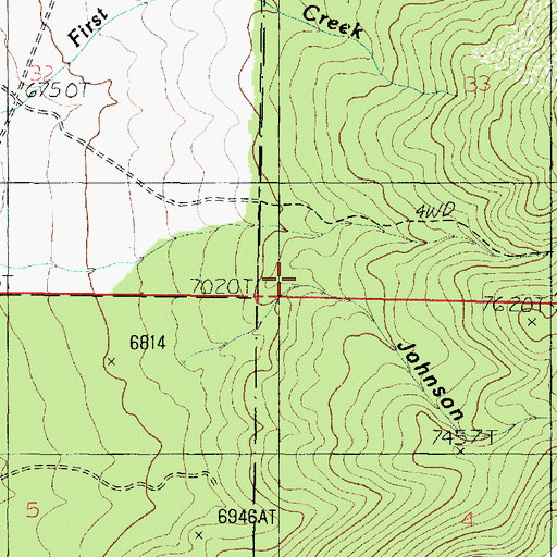 Topographic Map of Johnson Hollow, UT