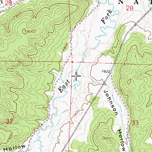 Topographic Map of Johnson Hollow, UT