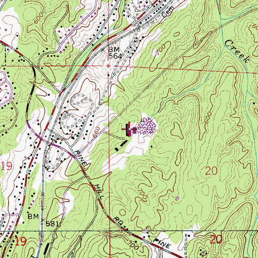 Topographic Map of Fultondale High School, AL
