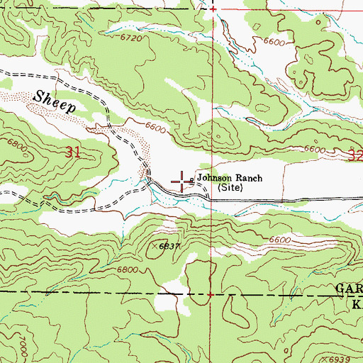 Topographic Map of Johnson Ranch, UT