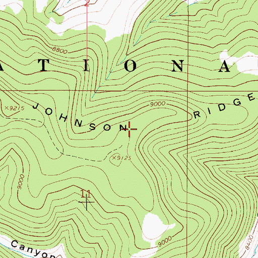 Topographic Map of Johnson Ridge, UT