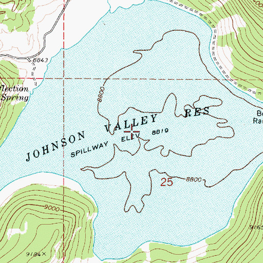 Topographic Map of Johnson Valley Reservoir, UT