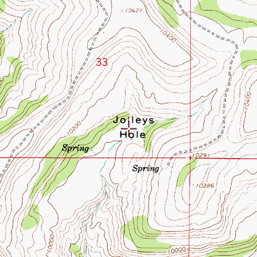 Topographic Map of Jolleys Hole, UT