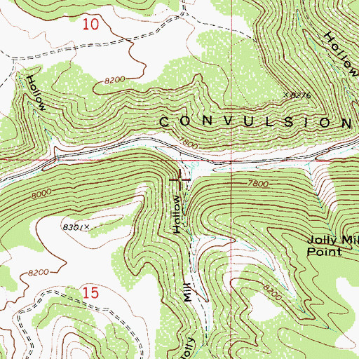 Topographic Map of Jolly Mill Hollow, UT