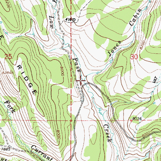 Topographic Map of Jones Cabin Creek, UT