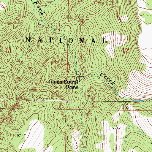 Topographic Map of Jones Corral Draw, UT