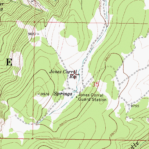 Topographic Map of Jones Corral Reservoir, UT