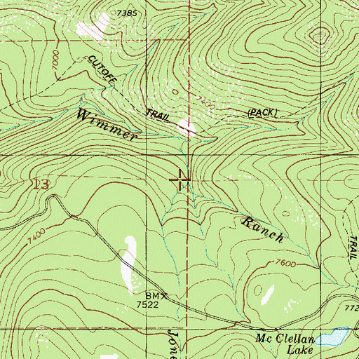 Topographic Map of Jones Ranch Creek, UT
