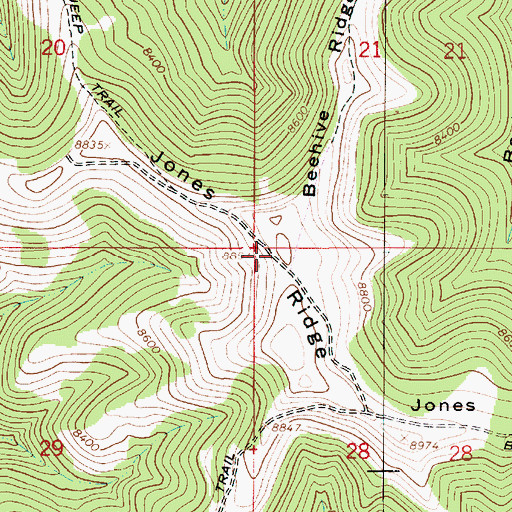 Topographic Map of Jones Ridge, UT