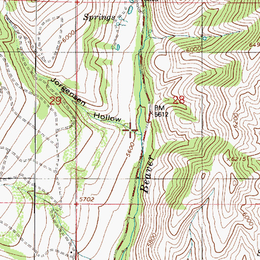Topographic Map of Jorgensen Hollow, UT