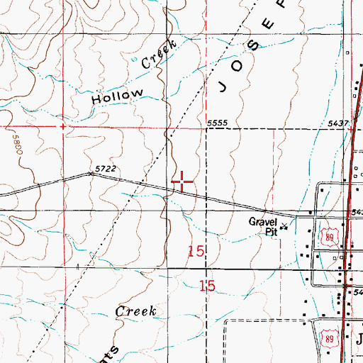 Topographic Map of Joseph Flats, UT