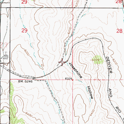Topographic Map of Josephine Hollow, UT