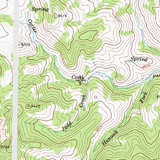 Topographic Map of Judd Creek, UT