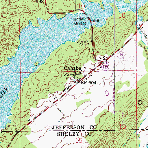 Topographic Map of Gary (historical), AL