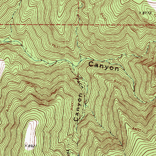 Topographic Map of Jumpoff Canyon, UT