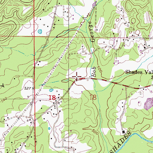 Topographic Map of George Cemetery, AL
