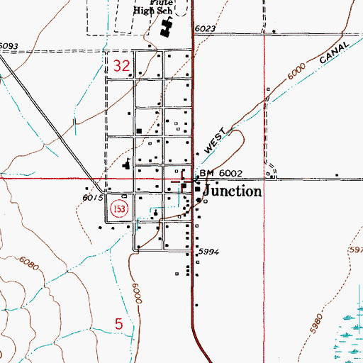 Topographic Map of Junction, UT