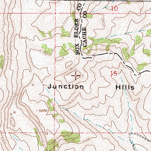 Topographic Map of Junction Hills, UT