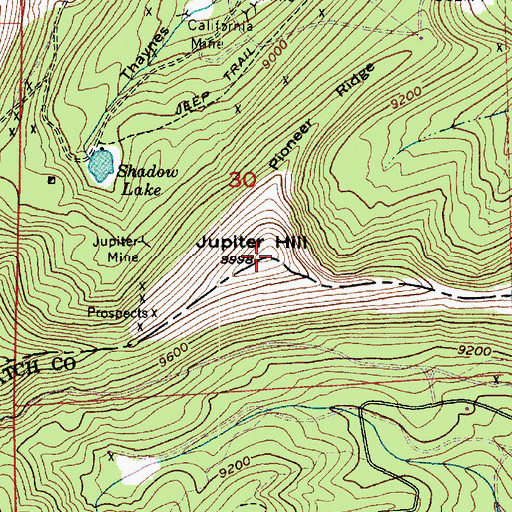 Topographic Map of Jupiter Hill, UT