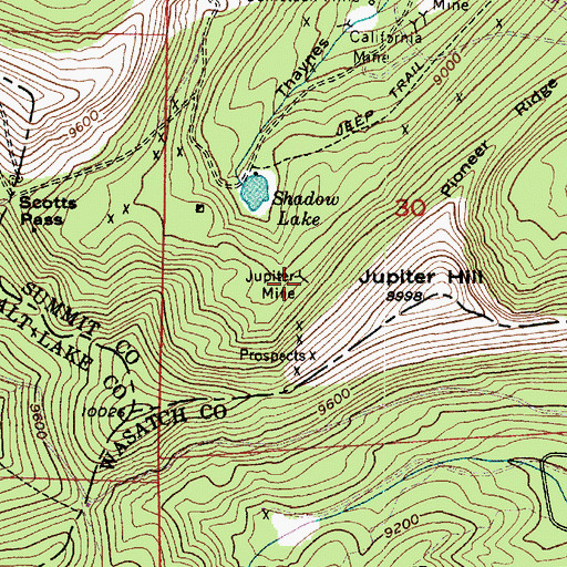 Topographic Map of Jupiter Mine, UT