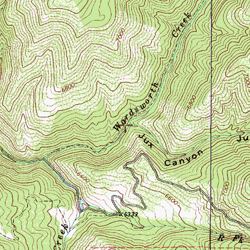 Topographic Map of Jux Canyon, UT