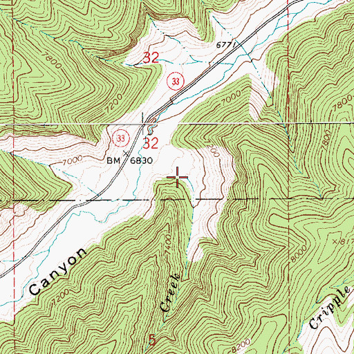 Topographic Map of K P Creek, UT