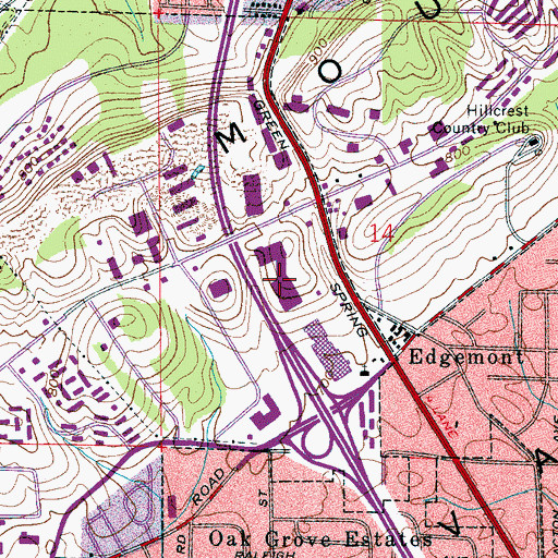 Topographic Map of Gilcrest Shopping Center, AL