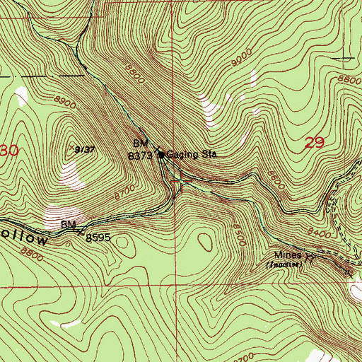 Topographic Map of Kaler Hollow, UT