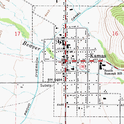Topographic Map of Kamas, UT