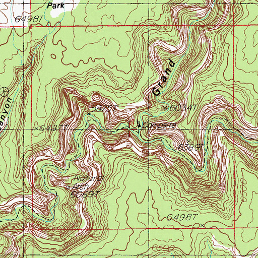 Topographic Map of Kane Gulch, UT
