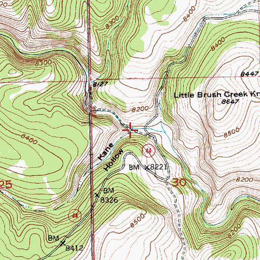 Topographic Map of Kane Hollow, UT
