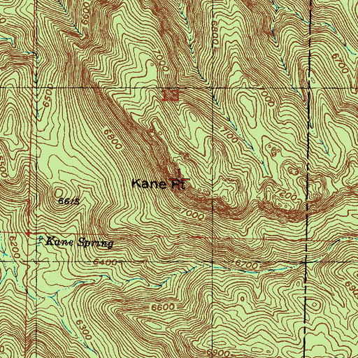 Topographic Map of Kane Point, UT