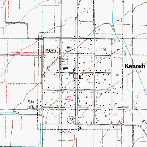 Topographic Map of Kanosh, UT
