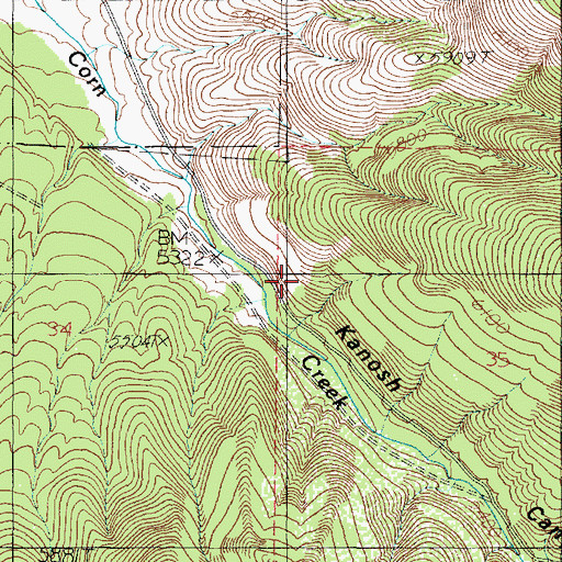 Topographic Map of Kanosh Canyon, UT