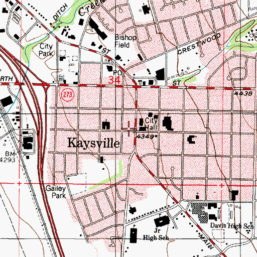 Topographic Map of Kaysville, UT