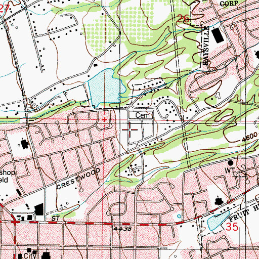 Topographic Map of Kaysville City Cemetery, UT