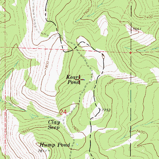 Topographic Map of Kearl Pond, UT