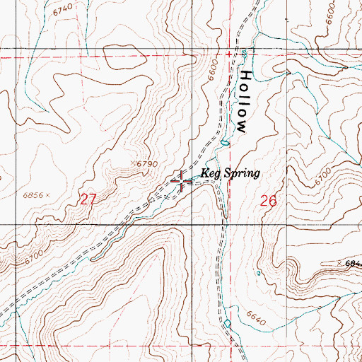 Topographic Map of Keg Spring, UT