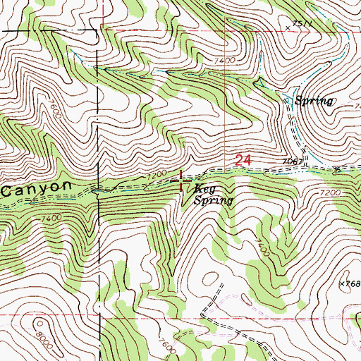 Topographic Map of Keg Spring, UT