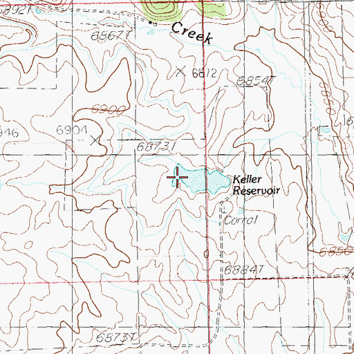 Topographic Map of Keller Reservoir, UT