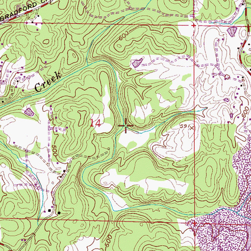 Topographic Map of Glenns Mill (historical), AL